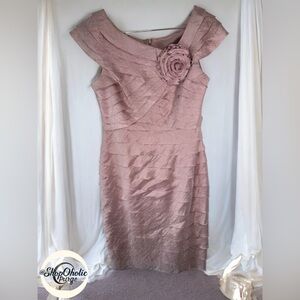 Lizzatti pink Dress Size 8 Rosette Tiered Coctail